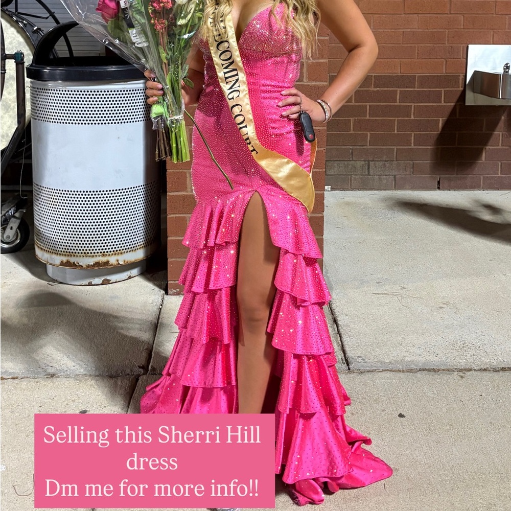 Sherri Hill Fuchsia Ruffled Dress